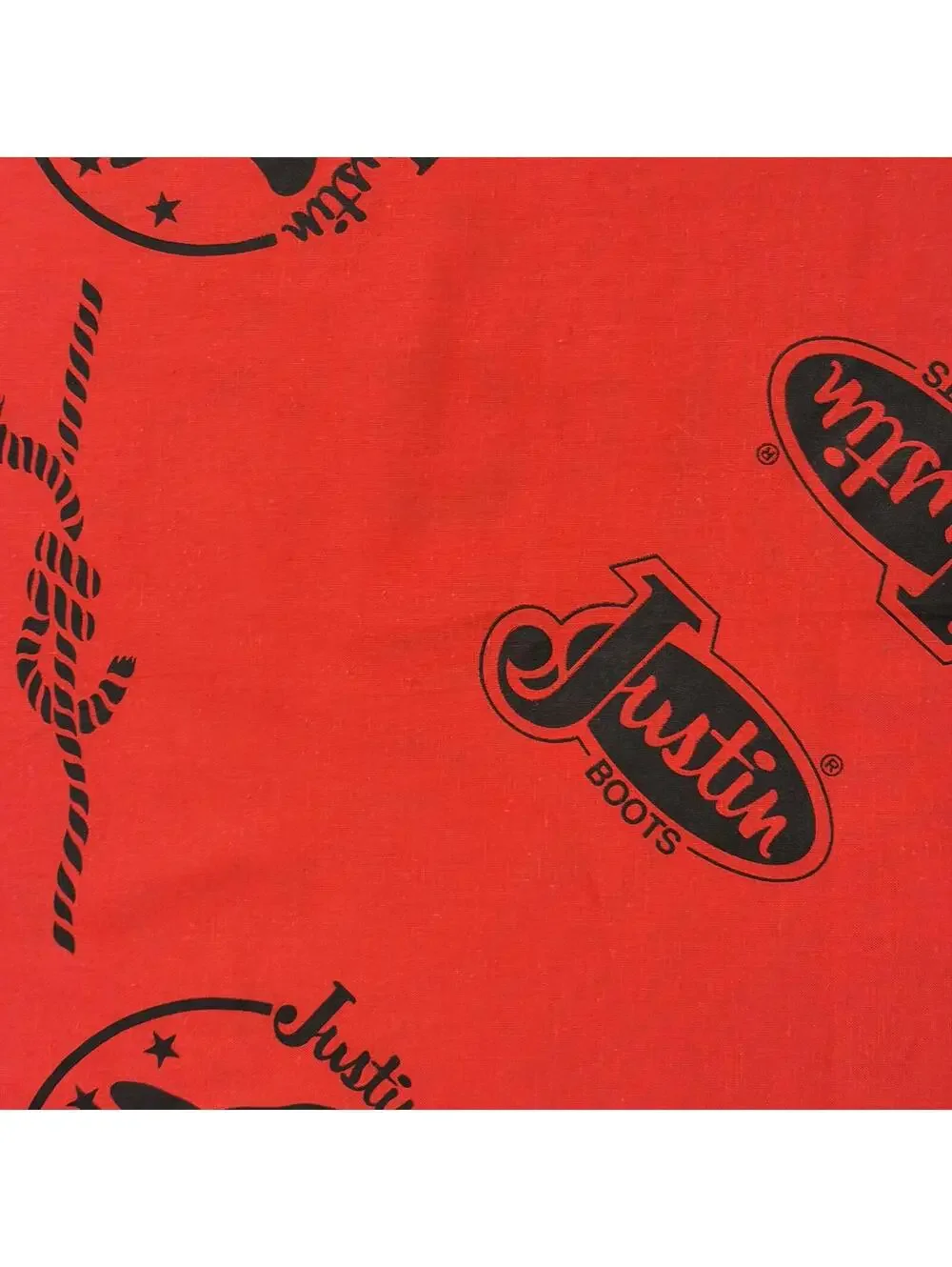 Justin Boots Bandana Red & Black Western Handkerchief Cotton Cowboy